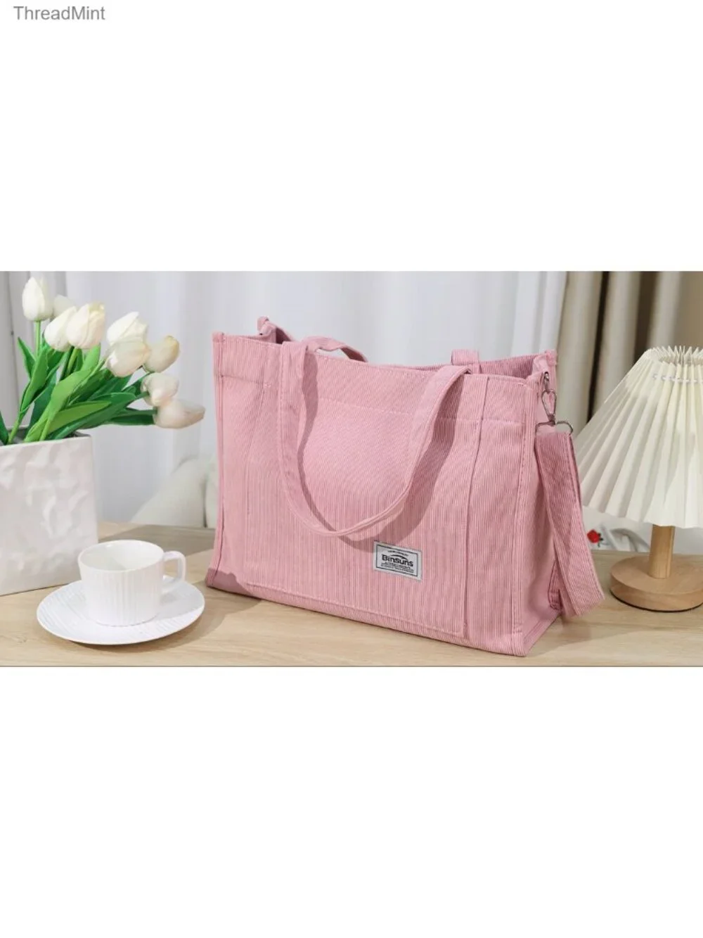 Corduroy Small Tote Bag Women Aesthetic Crossbody Handbag School